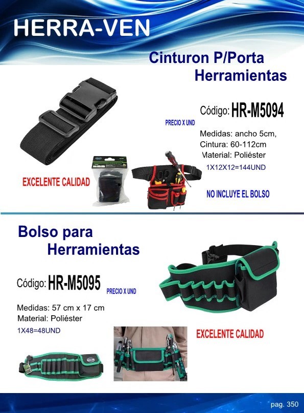CINTURON P/PORTA HERRAMIENTAS 5CM X 1,20CM POLIESTER
