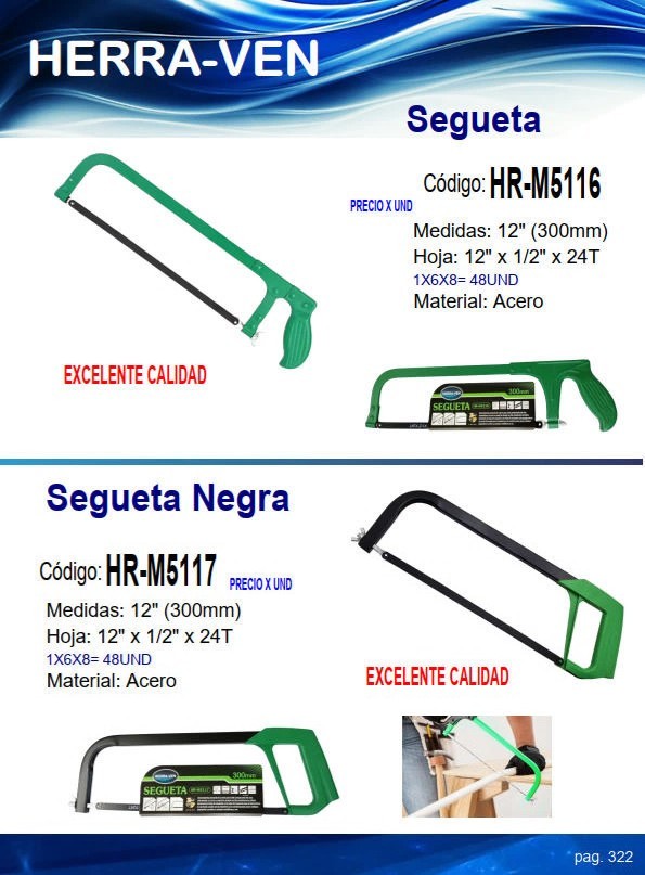 SEGUETA 12" - 24T - NEGRA - ACERO