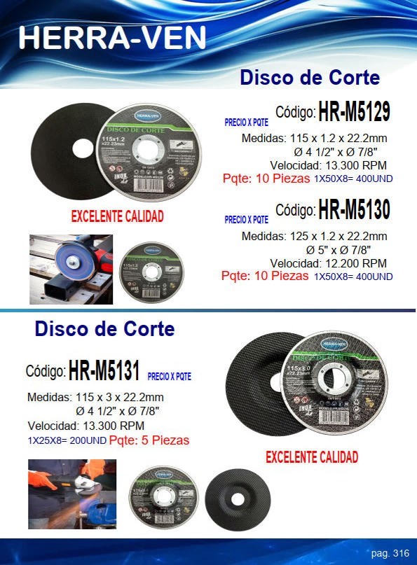 DISCO CORTE 115X3X22.2MM (5UND) CONVEXO - 4 1/2X7/8 - 13300R