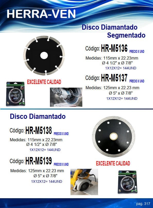 DISCO DIAMANTADO  5 X 7/8