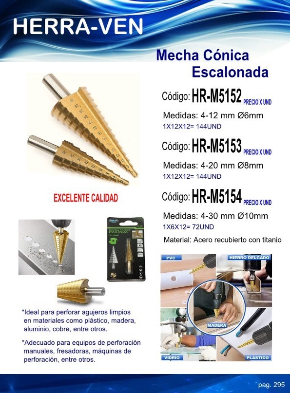 MECHA CONICA ESCALONADA 4/12mm