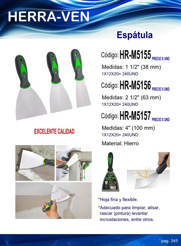 ESPATULA 1 1/2¨ - METALICA - M/GOMA