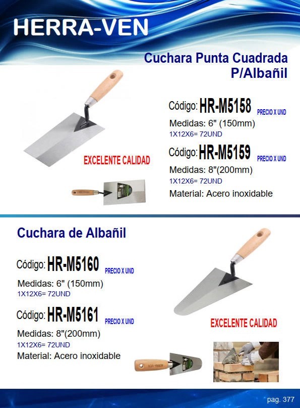CUCHARA P/REDOND P/ALBAnIL 6"