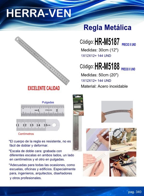 REGLA METALICA 30 cm