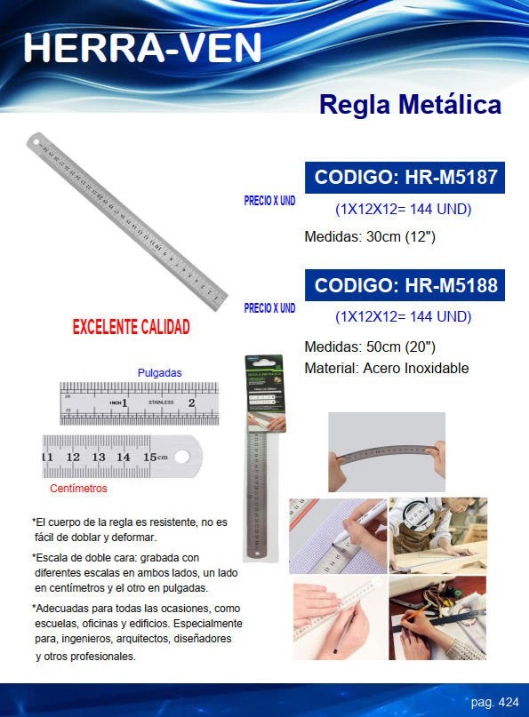 REGLA METALICA 50 cm
