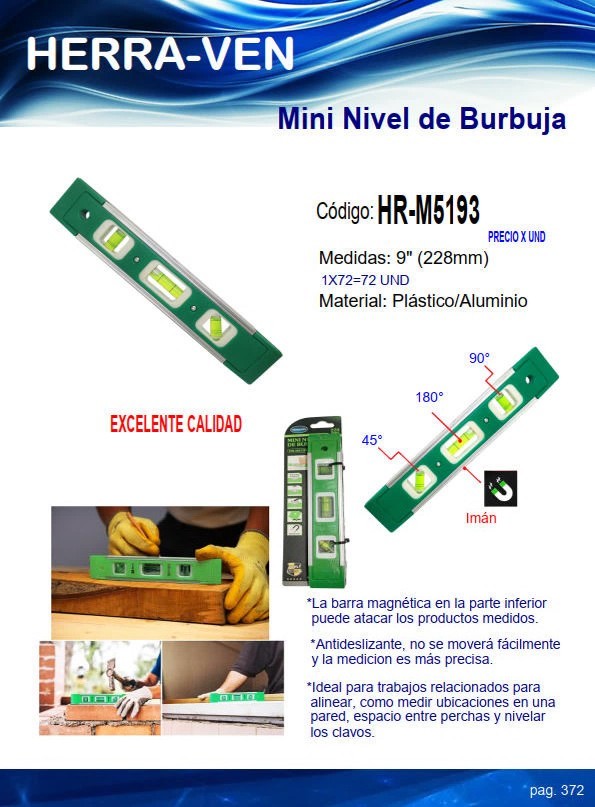 MINI NIVEL 9" 22,8CM - PLAST ALUM