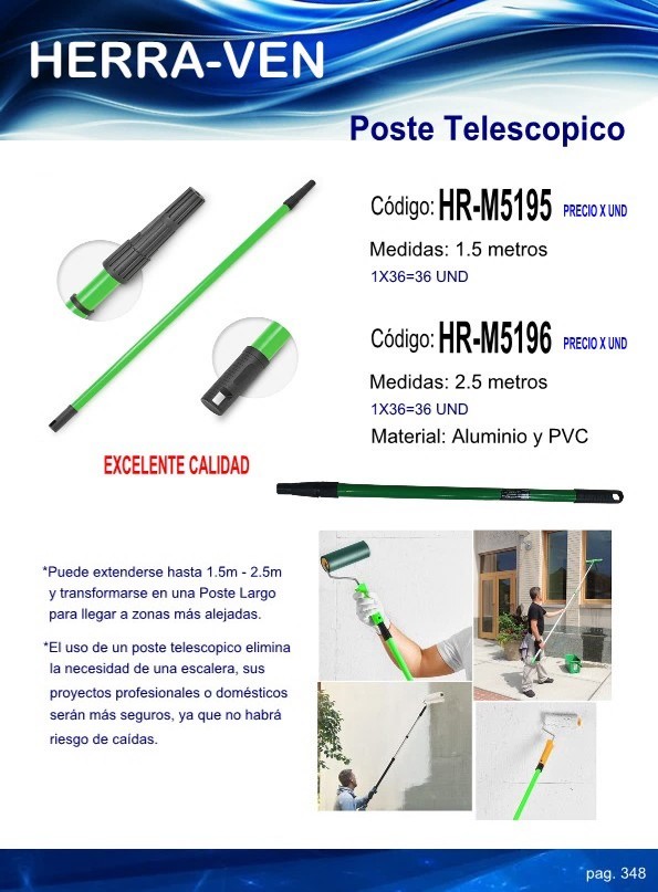POSTE TELESCOPICO (1.5 m) PVC - ALUM
