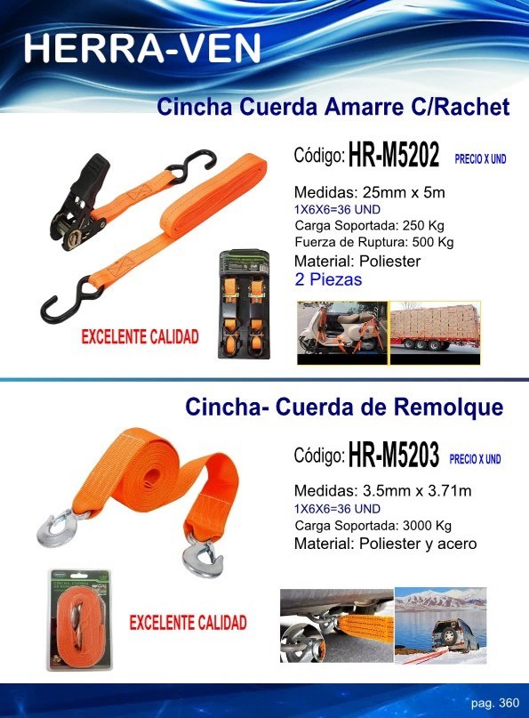 CINCHA CUERDA REMOLQUE (3,7m)3000KG MAX