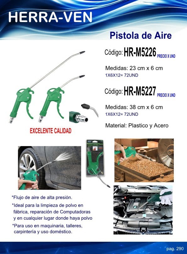PISTOLA  AIRE 23CM X 6CM PLAST - ACERO
