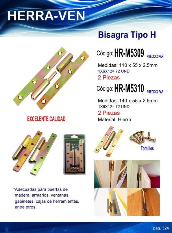 BISAGRA TIPO H (140x55x2.5mm) (2UND)