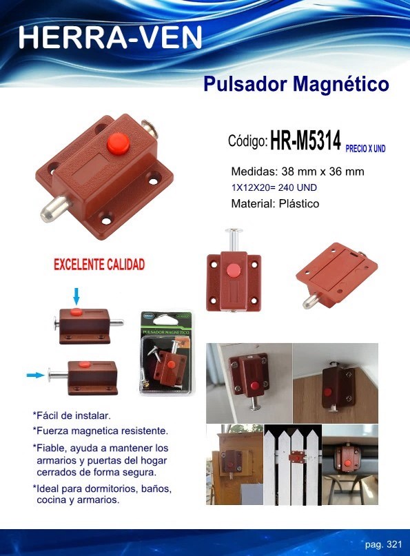 PULSADOR MAGNETICO PLAST 3,8CM