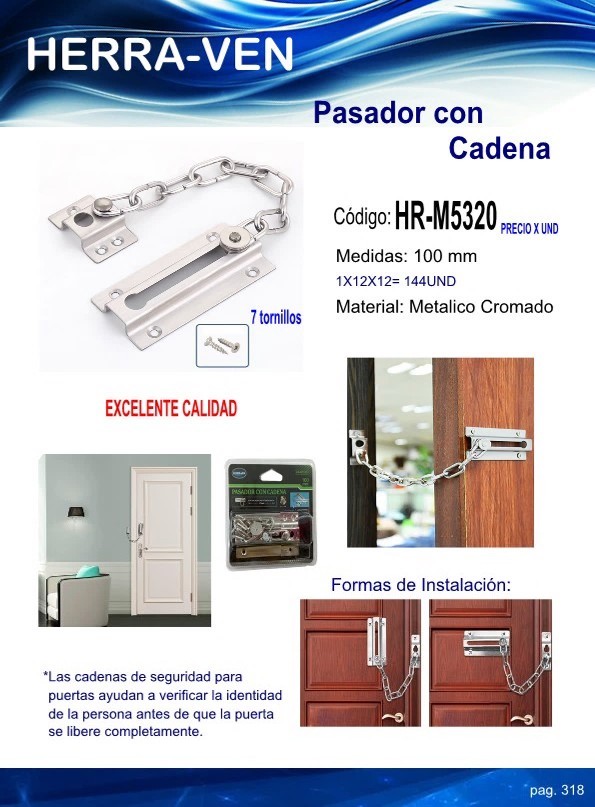 PASADOR C/CADENA METALICO 10CM