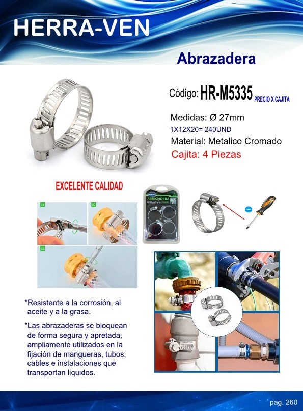 ABRAZADERA METAL 27mm 4PZAS