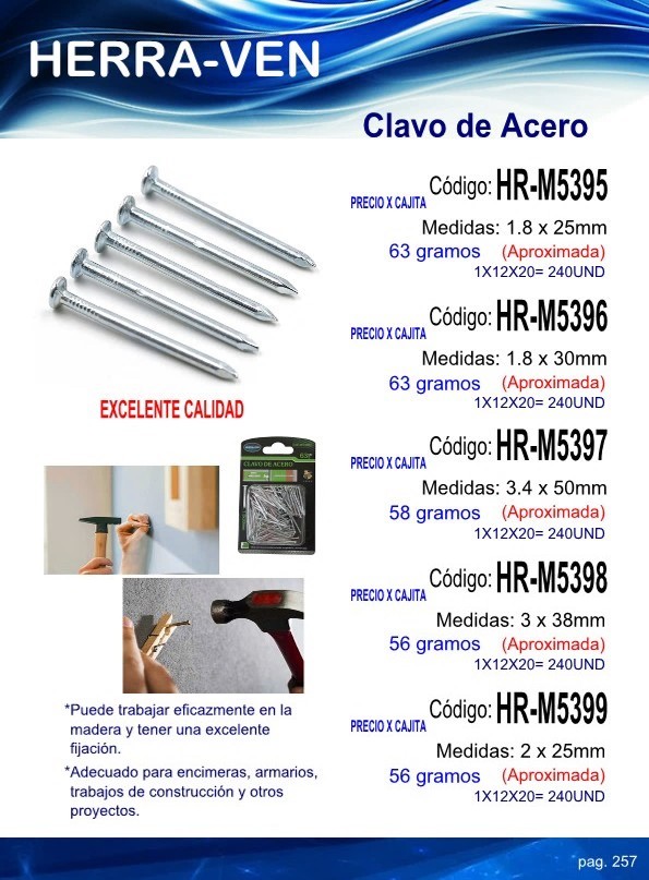 CLAVO ACERO (2X2.5cm) 56GR APROX