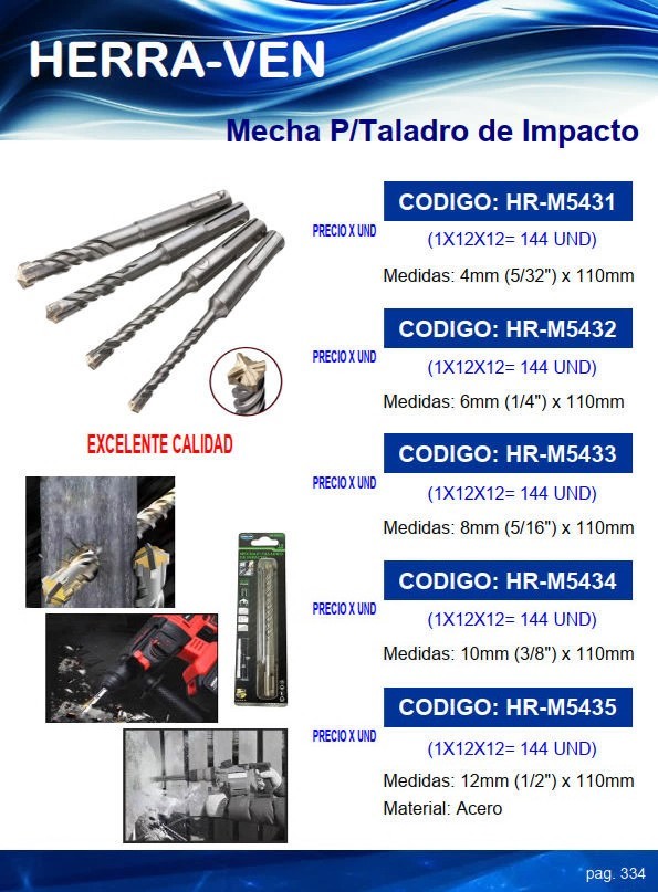MECHA P/TALADRO DE IMPACTO - 6 X 11CM