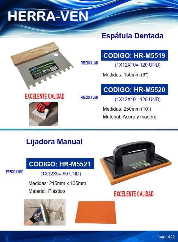 ESPATULA DENTADA 6" ACERO - MANGO MADERA