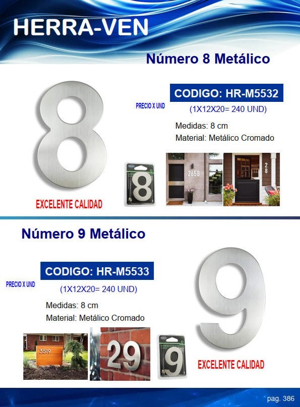 NUMERO 8 METALICO CROMADO - 8CM