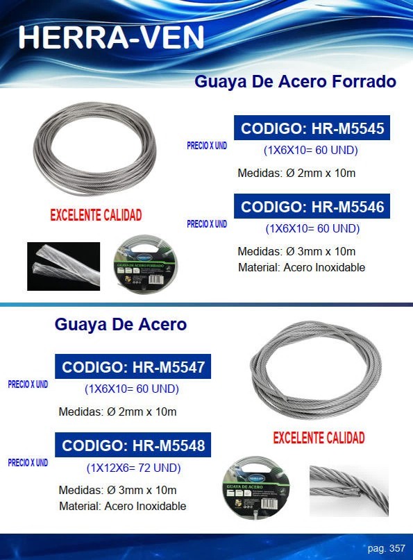 GUAYA ACERO - 2MMX10M