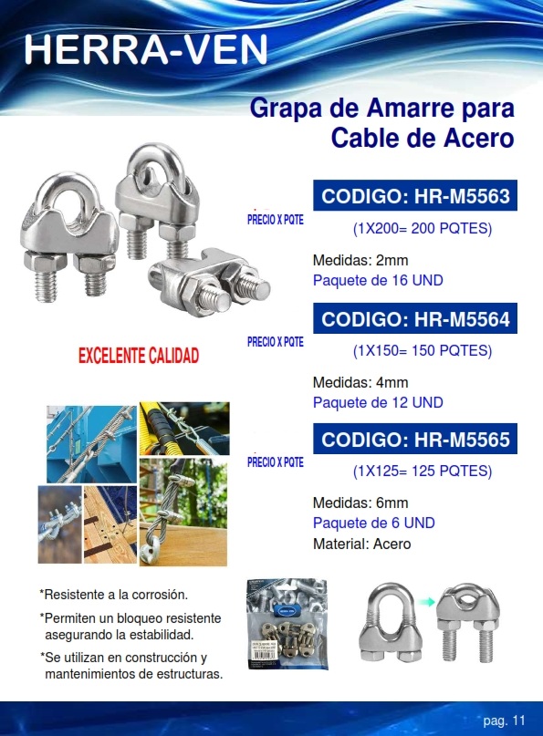 PERNO P/GUAYA DE ACERO 2MM - ACERO - 16UND