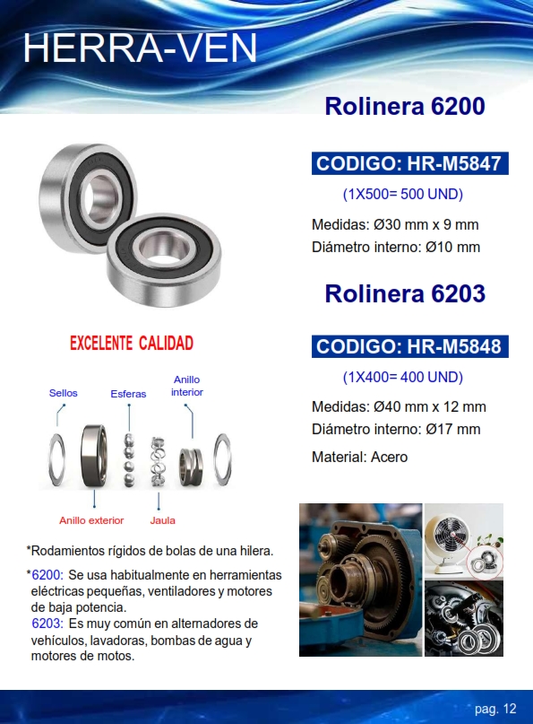 ROLINERA - 30X9MM - DIAMETRO INTERNO 10MM - MOD 6200