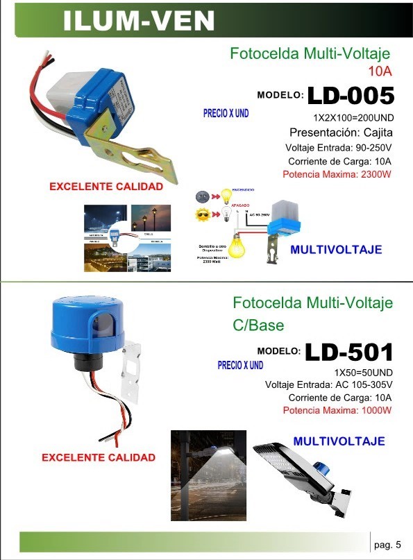 FOTOCELDA MULTIVOLTAJE 10A (3500WATTS)