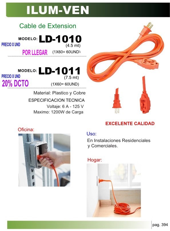 Extensiones 4,5mts LARGO