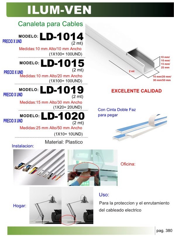 CANALETA 10mm x 10mm x 2MT