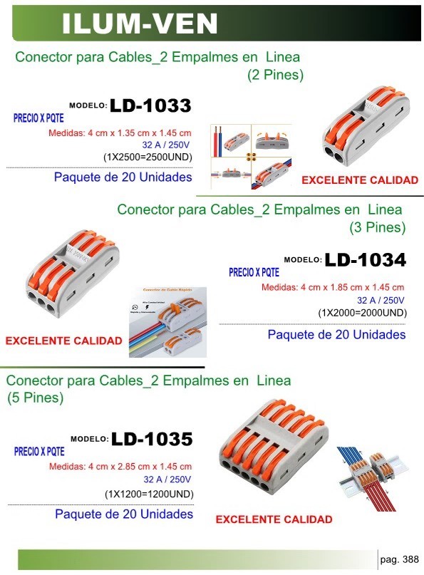 CONECTOR P/CABLES 2 EMPALMES LINEA (2 PINES) (PQ 20UND)