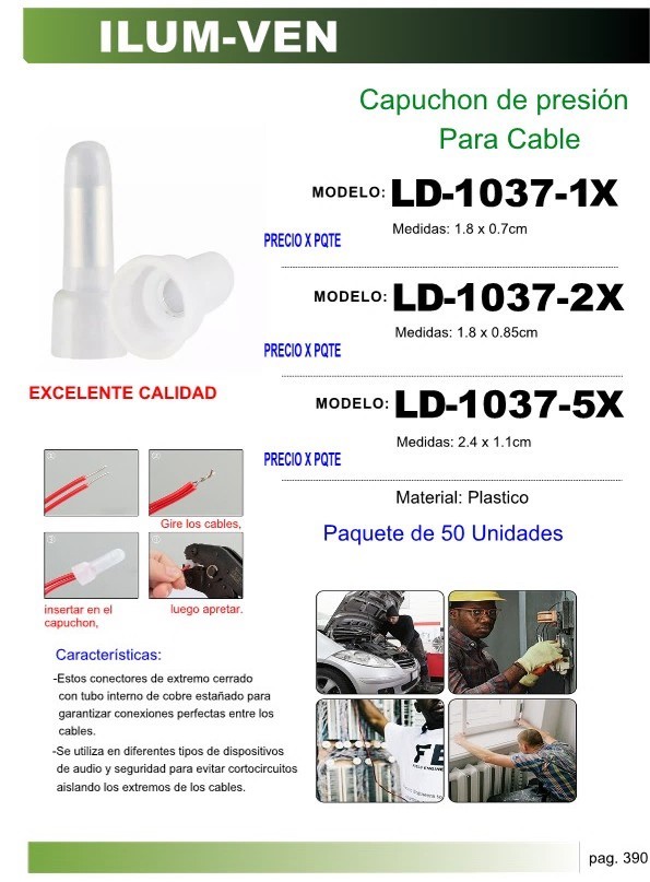 CAPUCHON D/PRESION P/CABLE 1,8X0,85 CM (PQTE 50UND)