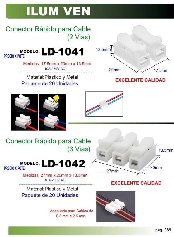 CONEC RAPIDO P/ CABLE (3 VIAS)(PQ 20UND)