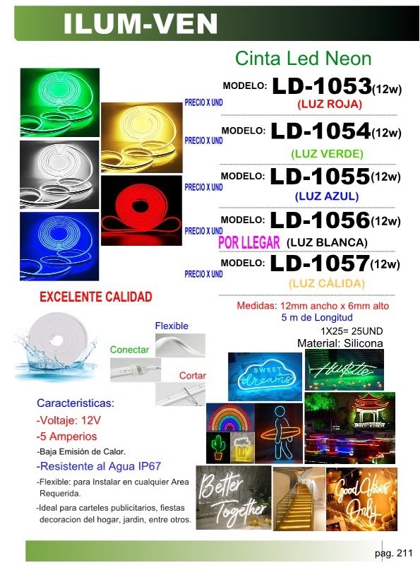 CINTA NEON SILICON AZUL 5M - 12V - IP67 - 12MMX6MM