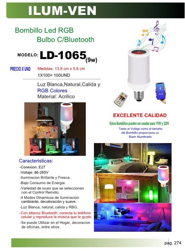 BOMB RGB C/BLUETOOH 9W