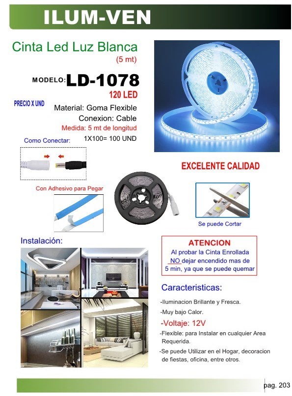 CINTA L/BLANCA 120LED FLEXIBL 12V-5 MT