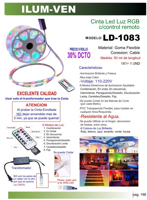 LUZ RGB (50MTS) C/CONTROL