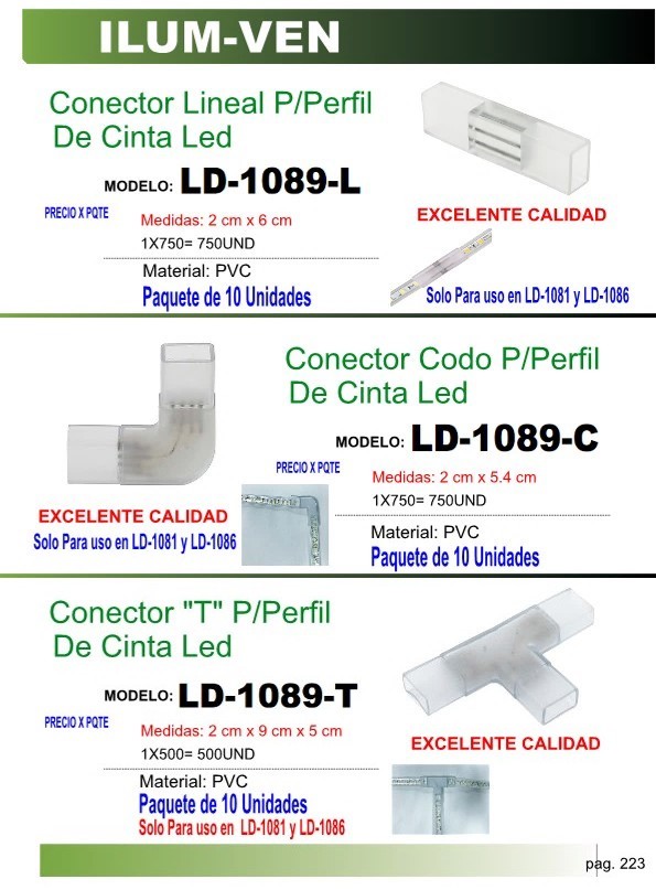 CONECTOR  LINEAL CINTA LED 11mm LD1081-86 (PQTE10UND)