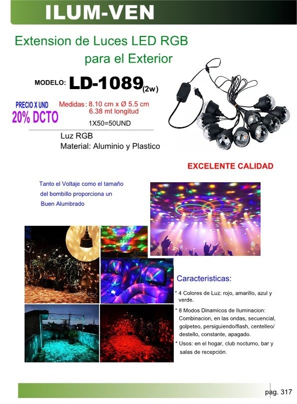 EXTENSIONES LUCES RGB LED P/EXT