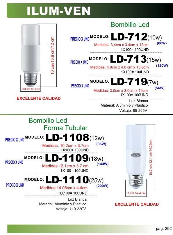 BOMB LED TUBULAR (25W) 1405X44CM E27 110-220V