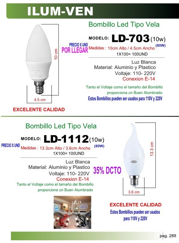 BOMB LED VELA 10CM 85-265V