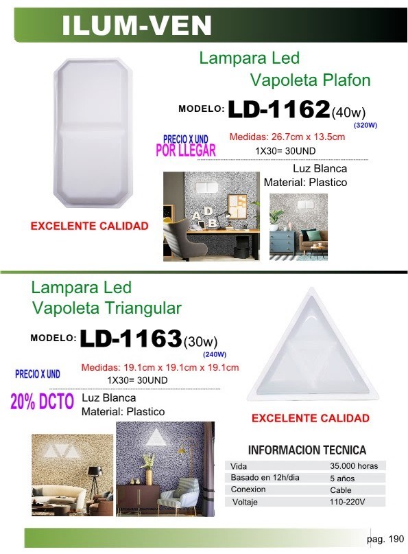 LAMP LED VAPOLETA TRIANGULAR