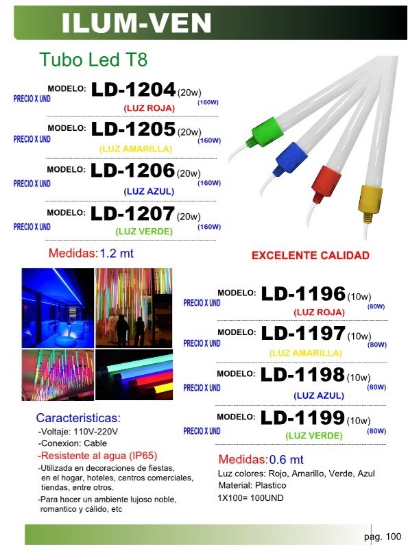 LED T8 10W ENCH (AZUL)