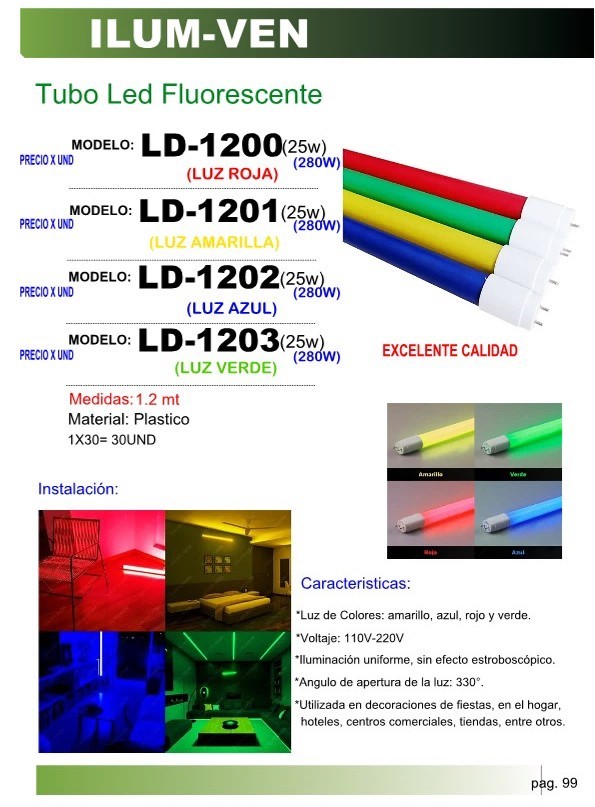 LED T8 FLU 25W (AZUL)