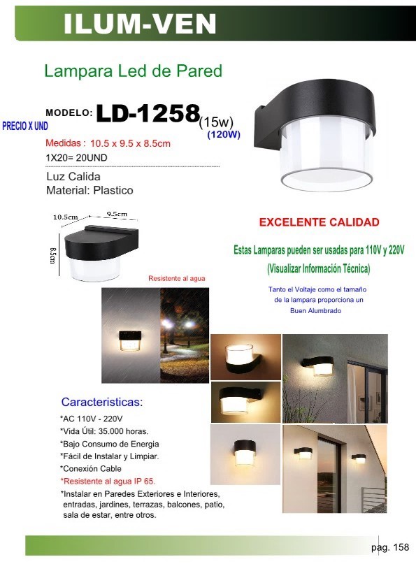 LAMP LED PARED RED PLAST (15W)