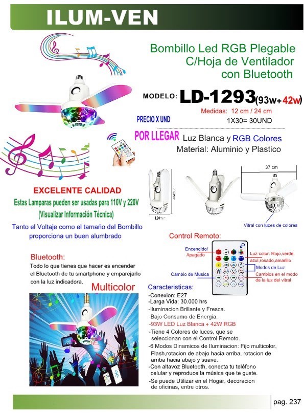 Bomb RGB 60W ASPAS BLUETOOTH 120X240CM 110-22