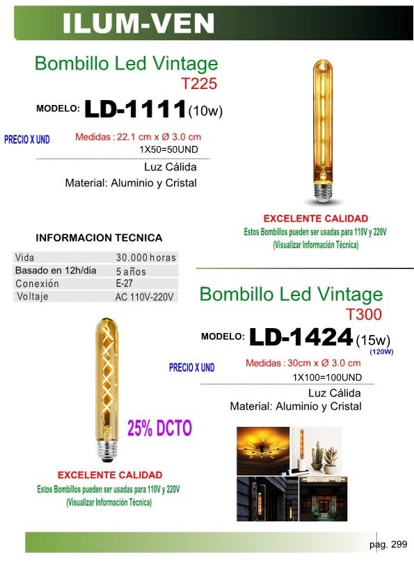 BOMB LED VINTAGE T300 (15W)