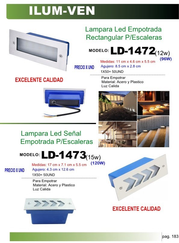 LAMP LED EMPOT RECT P/ESC (12W)