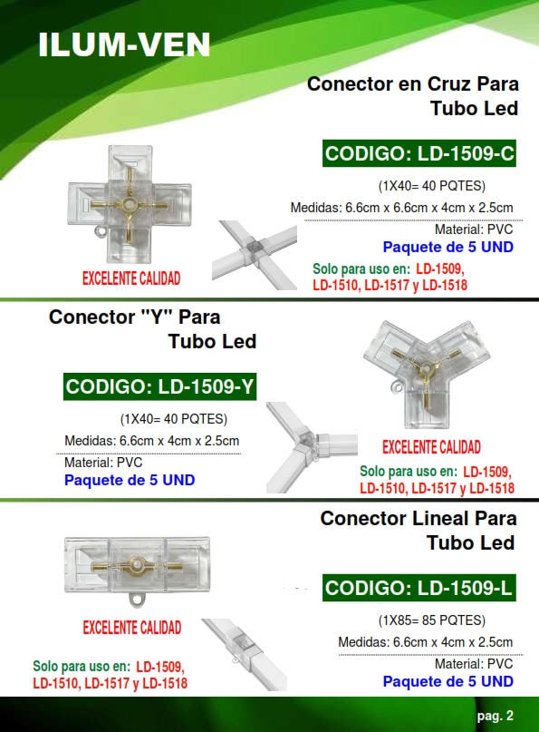 CONECTOR LINEAL P/TUBO LED - 6,6X4CM - PVC (5UND) - 1509-151