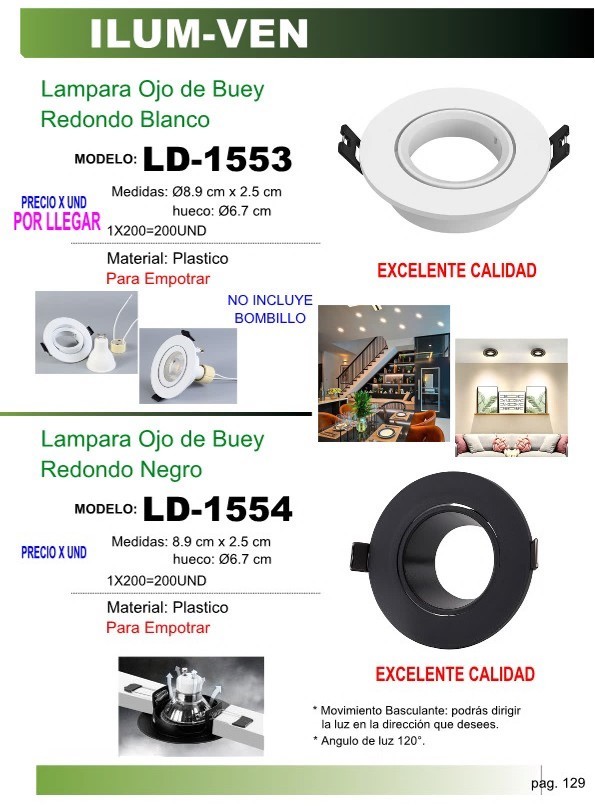 BASE PLAST LAMP OJO BUEY REDON NEGRO 9.2X2,5CM