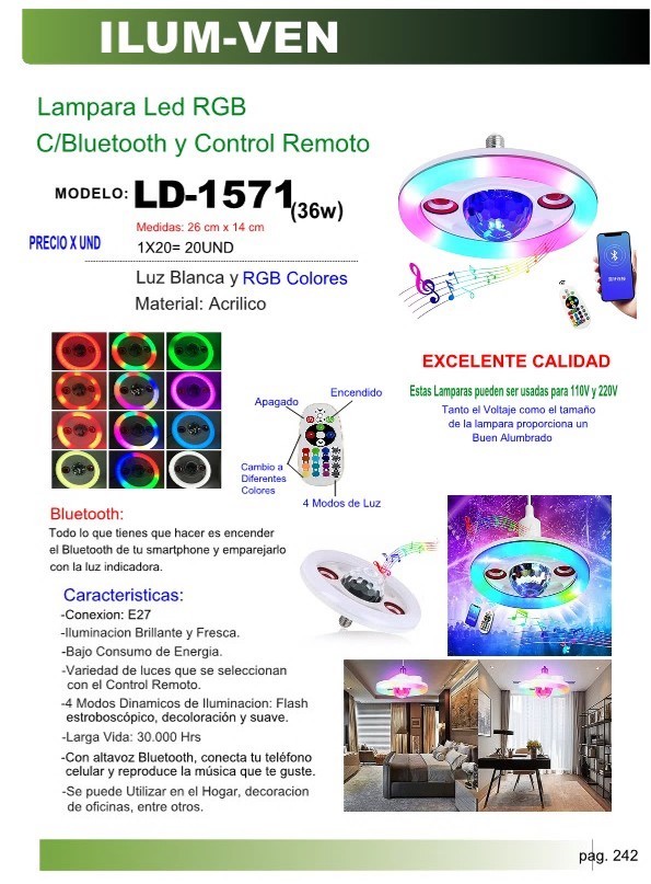 LAMP RGB C/BLUET CONTROL 36W