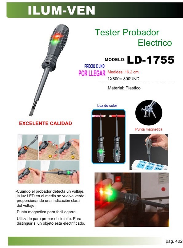TESTER PROBADOR ELECTRICO DESTORN 16CM