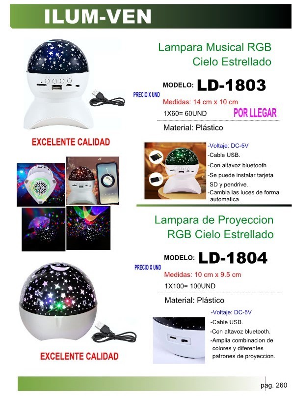 LAMP MUSICAL RGB CIELO ESTRELL 14X10CM PLAST BLUETH